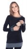 MijaCulture – 2 in1 Maternity and Nursings Long sleeve Shirt Top Soft material 9048 Graphit / Black